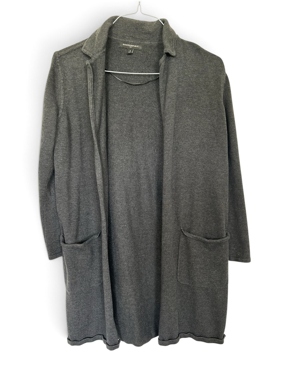 Banana Republic Charcoal Gray Open-Sweater Cardigan